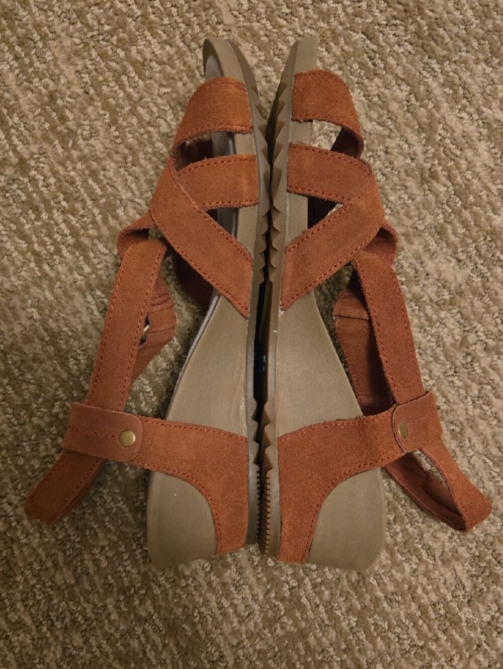 Merrell Women's Rust Suede Strappy Walking Sandals, Size 8 - Picture 3 of 6